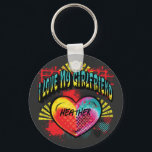 I Love My Girlfriend Graffiti Custom Name Key Ring<br><div class="desc">Cool and unique gift for him or for her. Declare to the world that you love your girlfriend. Monogrammed with name. Retro and hip graffiti art style with love heart.</div>