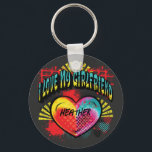 I Love My Girlfriend Graffiti Custom Name Key Ring<br><div class="desc">Cool and unique gift for him or for her. Declare to the world that you love your girlfriend. Monogrammed with name. Retro and hip graffiti art style with love heart.</div>