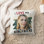I Love My Girlfriend Grunge Custom Photo Cushion<br><div class="desc">Great present for your boyfriend! Custom photo pillow saying I LOVE MY GIRLFRIEND in sporty grunge typography picture in a distressed cool mask cutout. Simple and easy customisation!</div>
