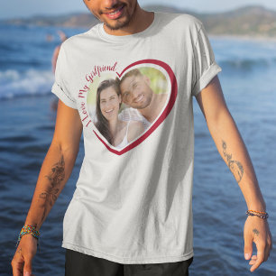 I Love My Girlfriend Heart Photo T-Shirt