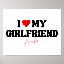 I Love My Girlfriend Heart Romantic Custom Name