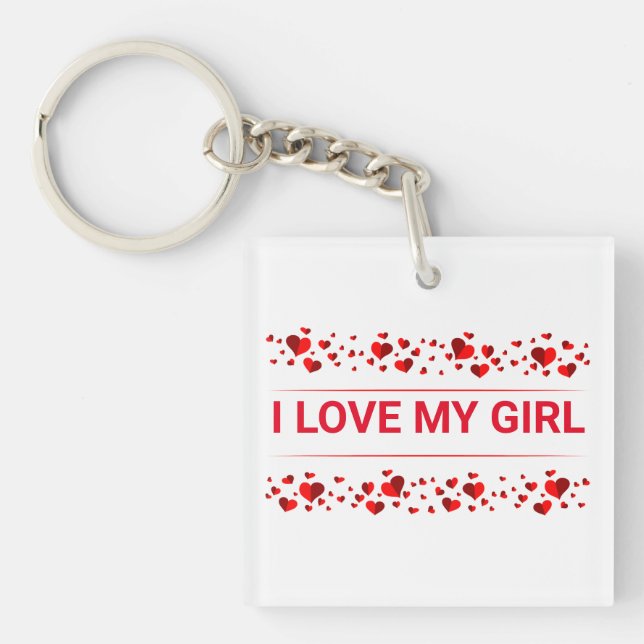 I love my girlfriend  key ring (Front)