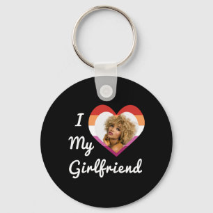 I Love My Girlfriend Lesbian Pride Custom Photo Key Ring