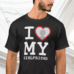 I Love My Girlfriend More Than Ever Photo T-Shirt<br><div class="desc">Create your own I Love My Girlfriend more than ever Photo Text T-Shirt with this modern and funny shirt template featuring a cool slab serif font and girlfriend photo into a huge red heart. Add your own photo, your name or any personalised text. The "I love My Girlfriend" t-shirt design...</div>