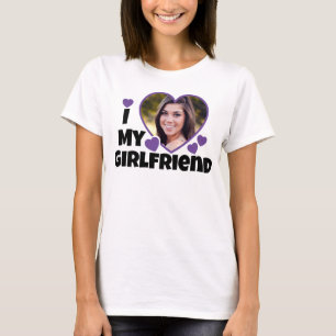 I Love My Girlfriend Personalise Photo T-Shirt