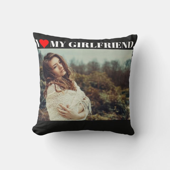 I Love My Girlfriend Personalised  Cushion (Front)