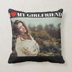I Love My Girlfriend Personalised Cushion