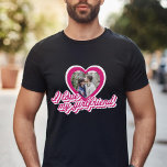 I Love My Girlfriend Personalised Custom Photo T-Shirt<br><div class="desc">I Love My Girlfriend Custom Photo Personalised T-Shirt. Perfect gift for valentines day,  anniversary or birthday. Features retro script font and heart shape frame</div>