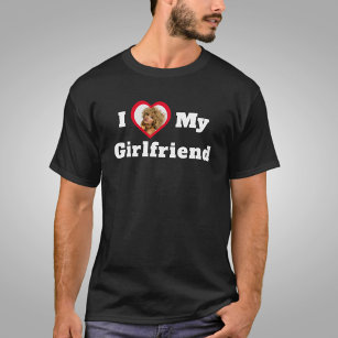 I Love My Girlfriend Personalised Custom Photo T-Shirt