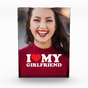 I Love My Girlfriend Personalised Photo Keepsake Block