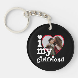 I Love My Girlfriend Personalised Photo Key Ring