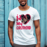 I Love My Girlfriend Personalised Photo T-Shirt<br><div class="desc">I Love My Girlfriend Heart Custom Photo</div>