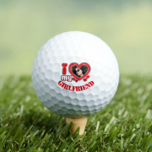 I Love My Girlfriend Personalised Photo Text Golf Balls