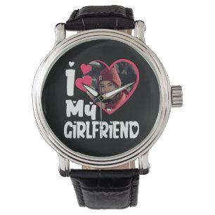 I Love My Girlfriend Personalised Photo Watch