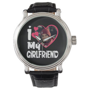 I Love My Girlfriend Personalised Photo  Watch