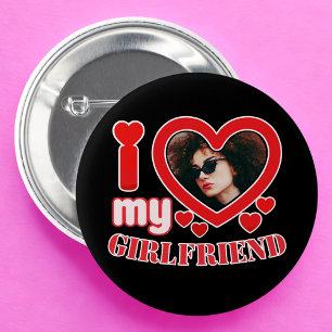 I Love My Girlfriend Personalized 6 Cm Round Badge