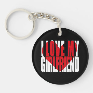I Love My Girlfriend Photo Custom Key Ring