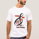 I Love My Girlfriend Photo Custom T-Shirt<br><div class="desc">Unique special T-shirt -- "YOU AND ME" with your photo and red heart and fancy ampersand to highlight your connection. Express your love and affection with style and make today special. Great gift for birthdays or holidays. Any design questions, just send an email to charmdesignstudio@rcn.com and we'll be delighted to...</div>