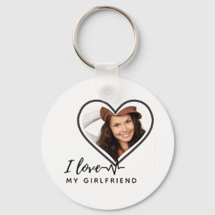 I LOVE MY GIRLFRIEND Photo Gift Personalised Key Ring