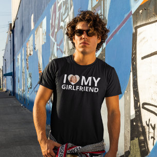 I Love My Girlfriend Photo Heart Funny Boyfriend  T-Shirt
