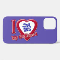 I Love My Girlfriend Photo Red Heart Purple