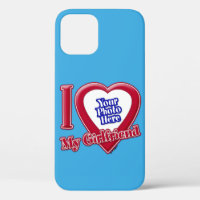 I Love My Girlfriend Photo Red Heart Teal