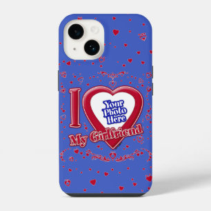 I Love My Girlfriend Photo Red Hearts Deep Royal B iPhone 14 Case