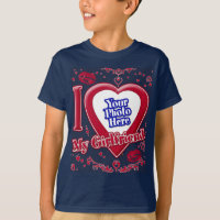 I Love My Girlfriend Photo Red Hearts Navy