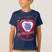 I Love My Girlfriend Photo Red Hearts Navy