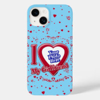 I Love My Girlfriend Photo Red Hearts Turquoise