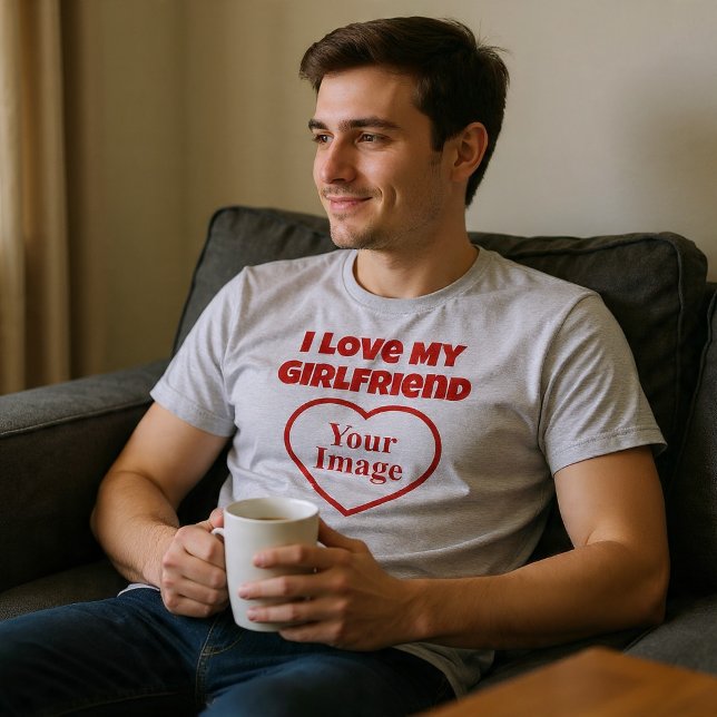 I Love My Girlfriend Photo Tri-Blend Shirt (Creator Uploaded)