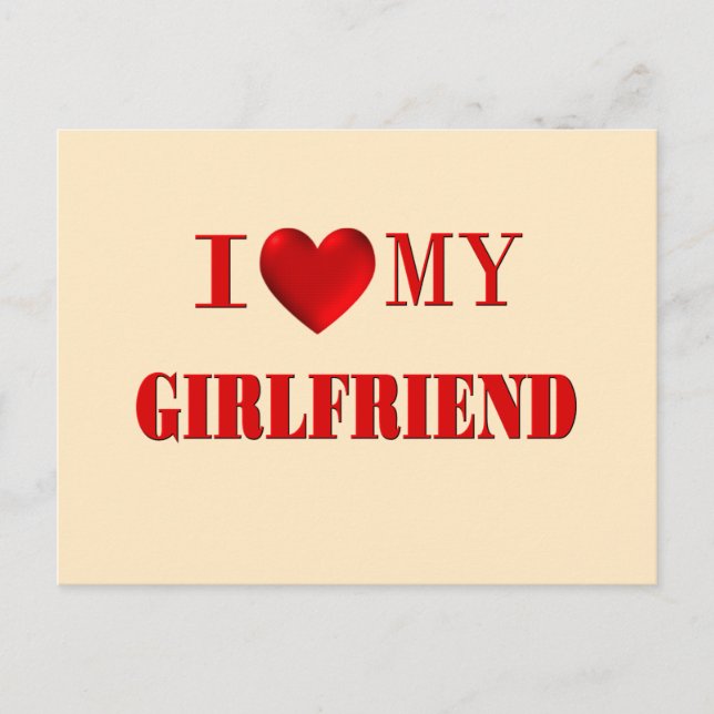 I Love My Girlfriend Postcard (Front)