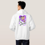 I love my Girlfriend purple photo front and back Hoodie<br><div class="desc">Create your own I love my girlfriend cute chic purple and charcoal dark grey and white hoodie shirt. This shirt can be a cringe, funny bf anniversary gift. Force your boyfriend to wear this super cute tiktok trend shirt all the time. He will receive a lot of compliments at school...</div>