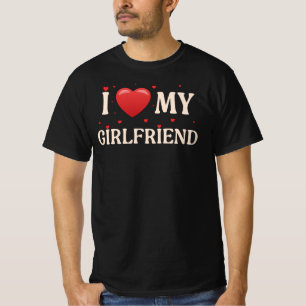 I Love My Girlfriend Red Heart   Cute Matching  T-Shirt