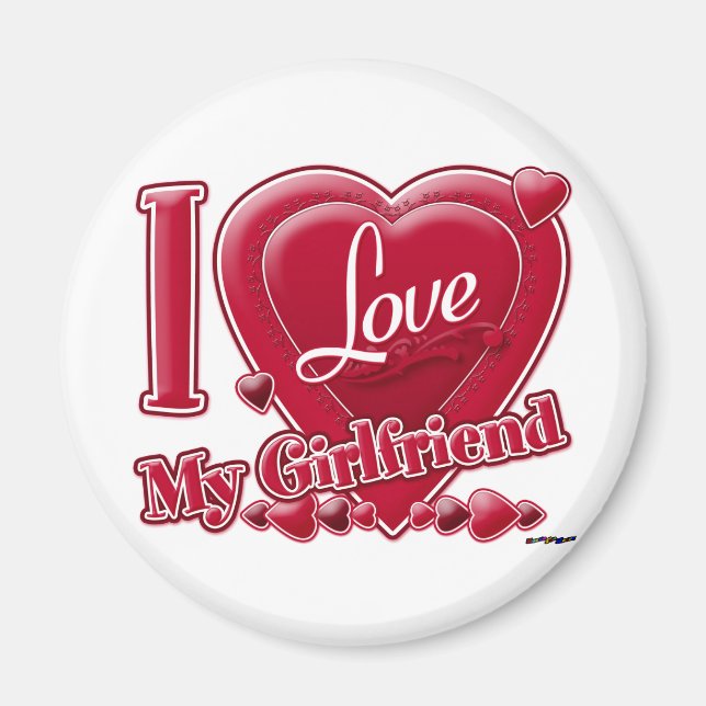 I Love My Girlfriend red - heart Magnet (Front)