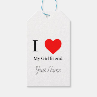 I love My Girlfriend & Red Heart Personalized Gift Tags