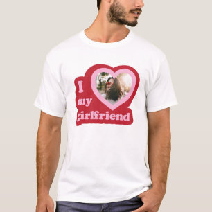 I love my Girlfriend Script Valentines Photo T-Shirt