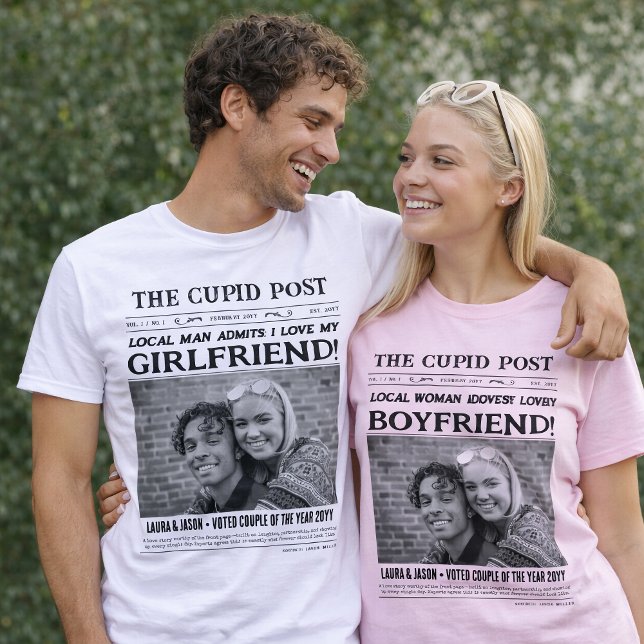 I LOVE MY GIRLFRIEND Shirt, Fun Custom Newspaper  T-Shirt (I LOVE MY GIRLFRIEND Shirt, Fun Custom Newspaper T-Shirt )