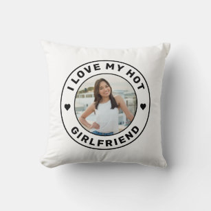 I Love My Girlfriend Simple Personalised Photo Cushion