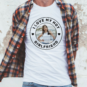 I Love My Girlfriend Simple Personalised Photo T-Shirt