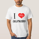I Love My Girlfriend T-Shirt<br><div class="desc">" I Love My GIRLFRIEND" with a huge heart image in the colour red and black.</div>