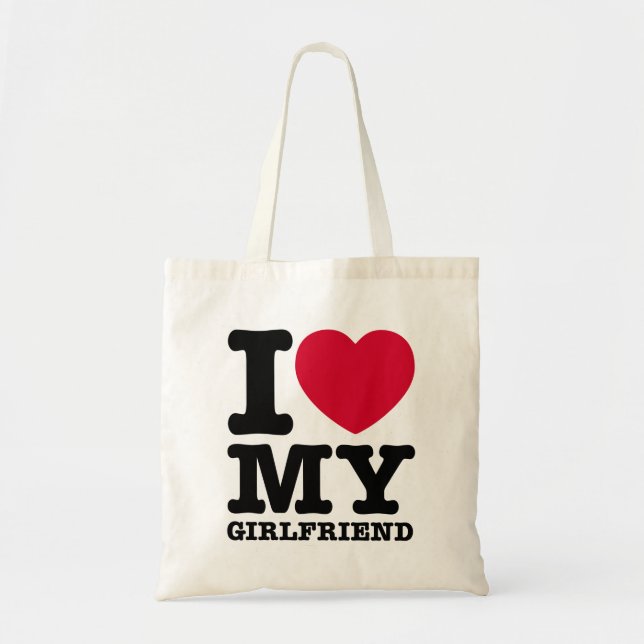 I LOVE MY Girlfriend Tote Bag (Front)