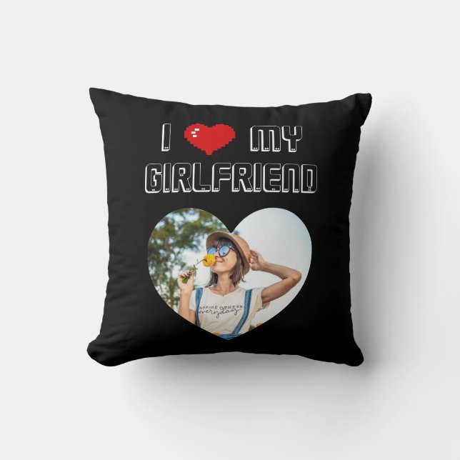  I Love My Girlfriend Valentine's Day Gift for Men Cushion (Front)