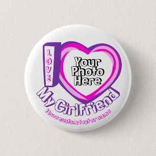 I love My Girlfriend Valentines Day Newly Weds 6 Cm Round Badge