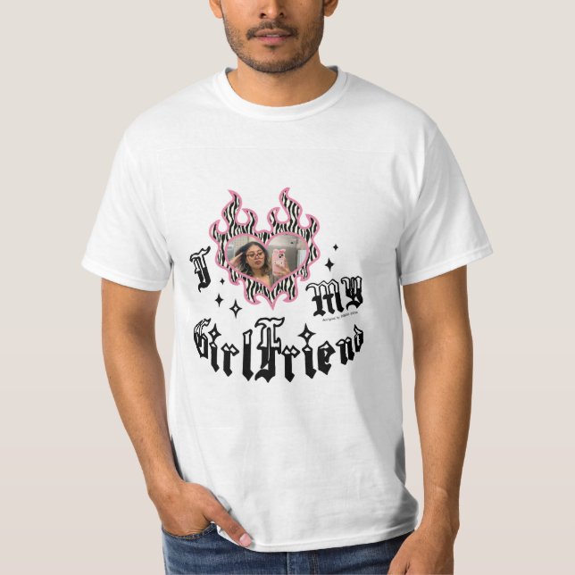I Love My Girlfriend - Zebra - DingusDesign T-Shirt (Front)
