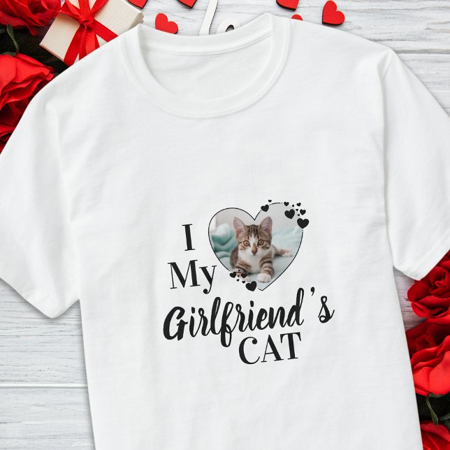 I Love My Girlfriend's Cat Personalized Photo T-Shirt (Creator Uploaded)