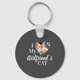 I Love My Girlfriends Cat Photo  Key Ring