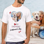 I Love My Girlfriend's Dog Custom Heart Photo T-Shirt<br><div class="desc">Who do you really love? Your girlfriend or her dog! Give the perfect gift to your boyfriend this valentines day with this funny dog lover shirt ! A must have for every dog lover, dog mum and dog dad ! A fun twist on I Love My Girlfriend, this shirt quote...</div>
