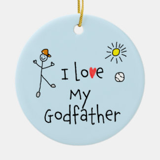 I Love My Godfather Photo Ceramic Tree Decoration