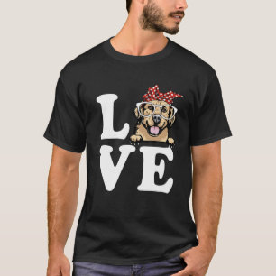 I Love My Golden Retriever Bandanna Sunglasses Dog T-Shirt